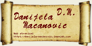 Danijela Macanović vizit kartica